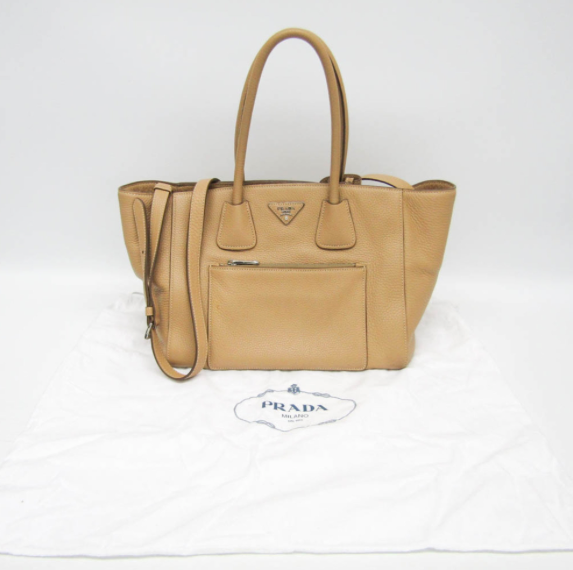 Prada Tote Bag – Piel Beige con Bandolera
