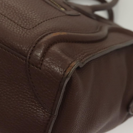 Céline Luggage Shopper Pequeño en Piel Marrón