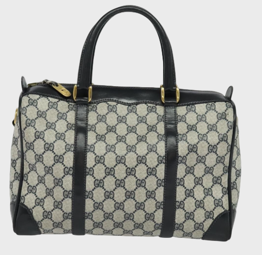 Zip Boston GG Canvas Azul Mediano bandolera