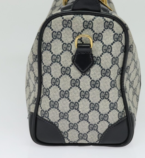 Zip Boston GG Canvas Azul Mediano bandolera