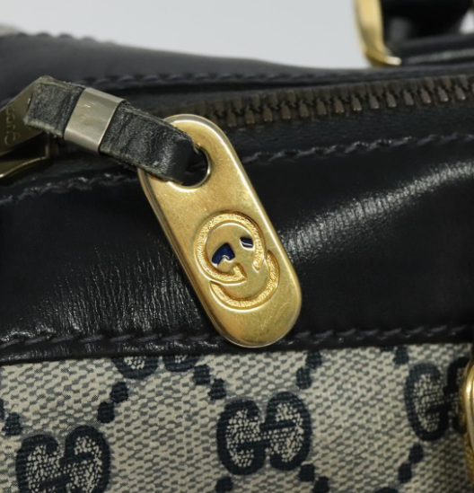 Zip Boston GG Canvas Azul Mediano bandolera