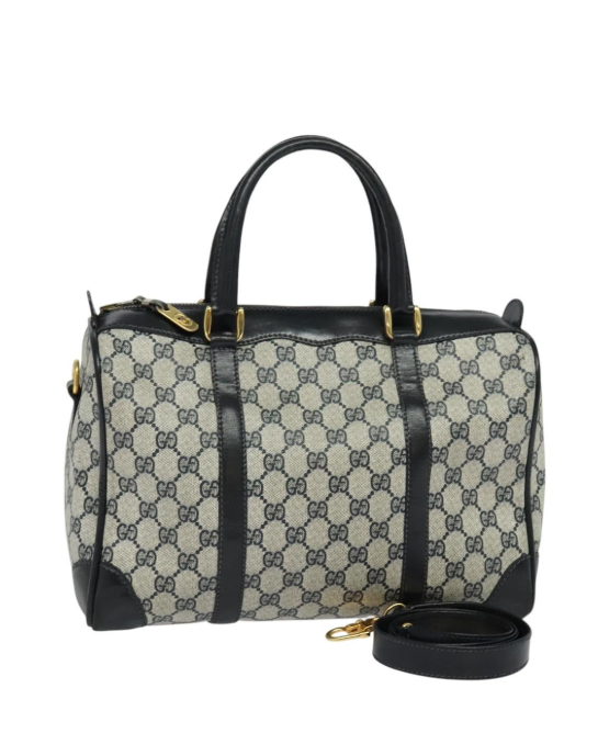 Zip Boston GG Canvas Azul Mediano bandolera