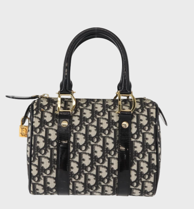 CHRISTIAN DIOR Vintage mini Trotter Bowling Boston Bag en canvas