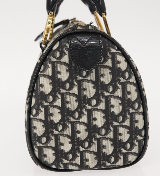 CHRISTIAN DIOR Vintage mini Trotter Bowling Boston Bag en canvas