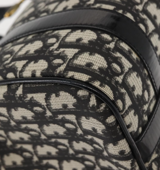 CHRISTIAN DIOR Vintage mini Trotter Bowling Boston Bag en canvas