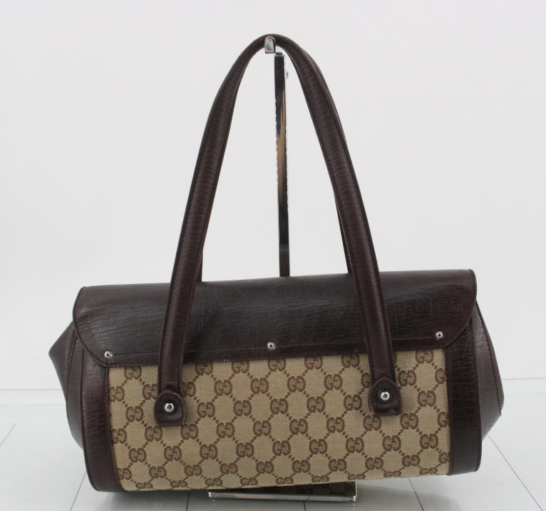 Gucci GG Canvas Bamboo Handbag