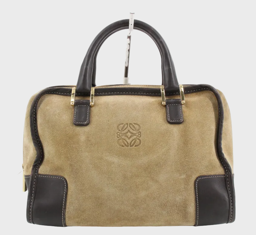 Bolso Loewe Amazona 28 en Ante Beige y Piel Marrón