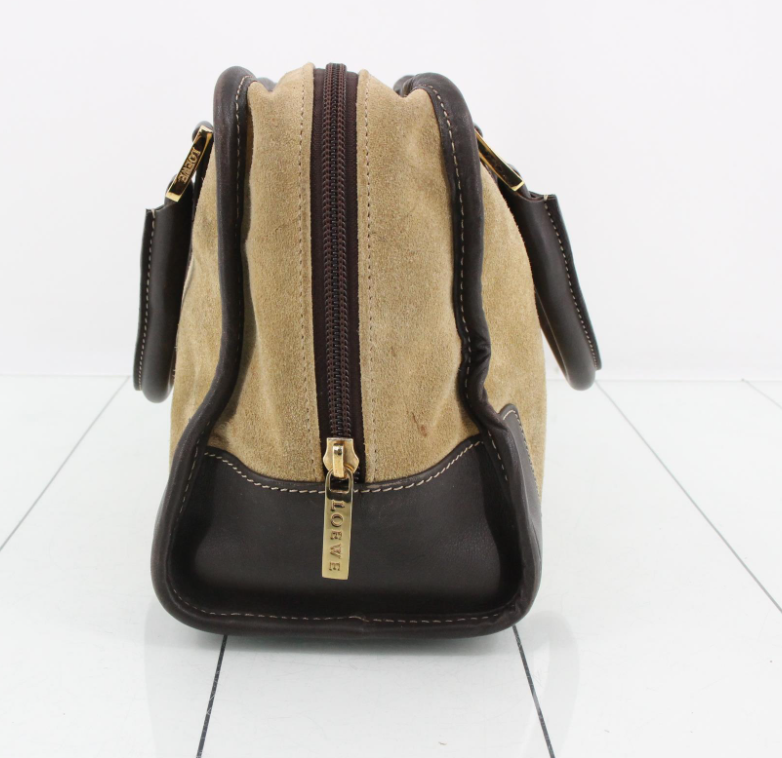 Bolso Loewe Amazona 28 en Ante Beige y Piel Marrón