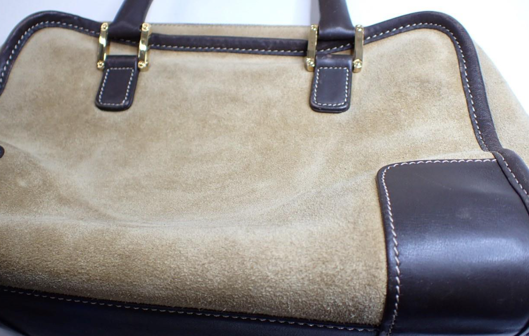 Bolso Loewe Amazona 28 en Ante Beige y Piel Marrón