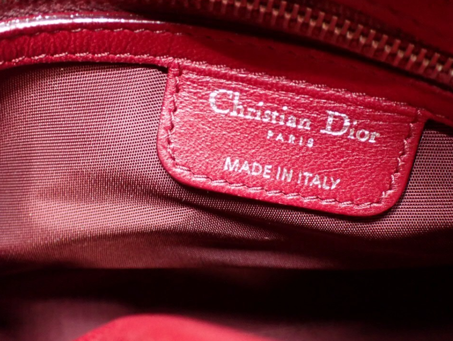 Christian Dior Soft Cannage Chain Tote Large – Piel Roja con Cadena Plateada