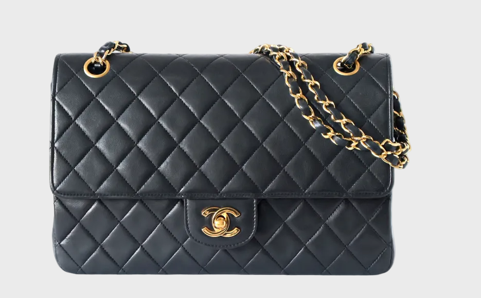 chanel timeless 27 matelassé lambskin double flap negro – serie 1