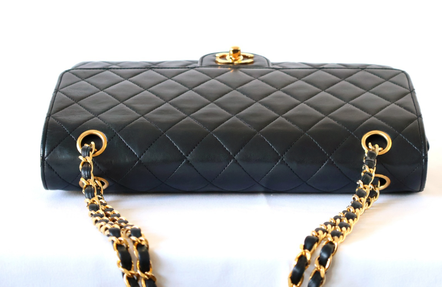 chanel timeless 27 matelassé lambskin double flap negro – serie 1