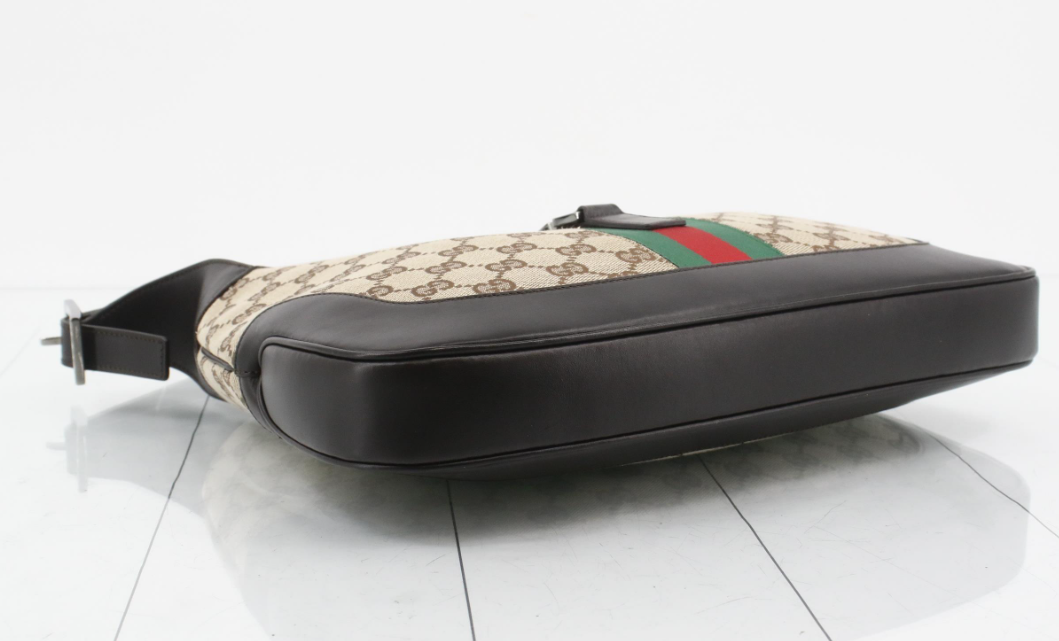 Gucci Jackie GG Canvas clasico mediano Marron Verde/Rojo