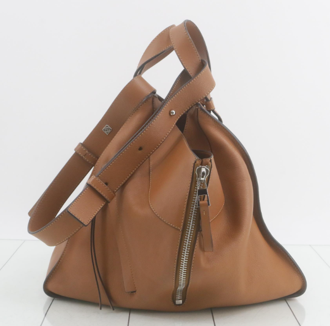 Loewe Hammock Mediano Piel Camel Con Pouch y Bandolera