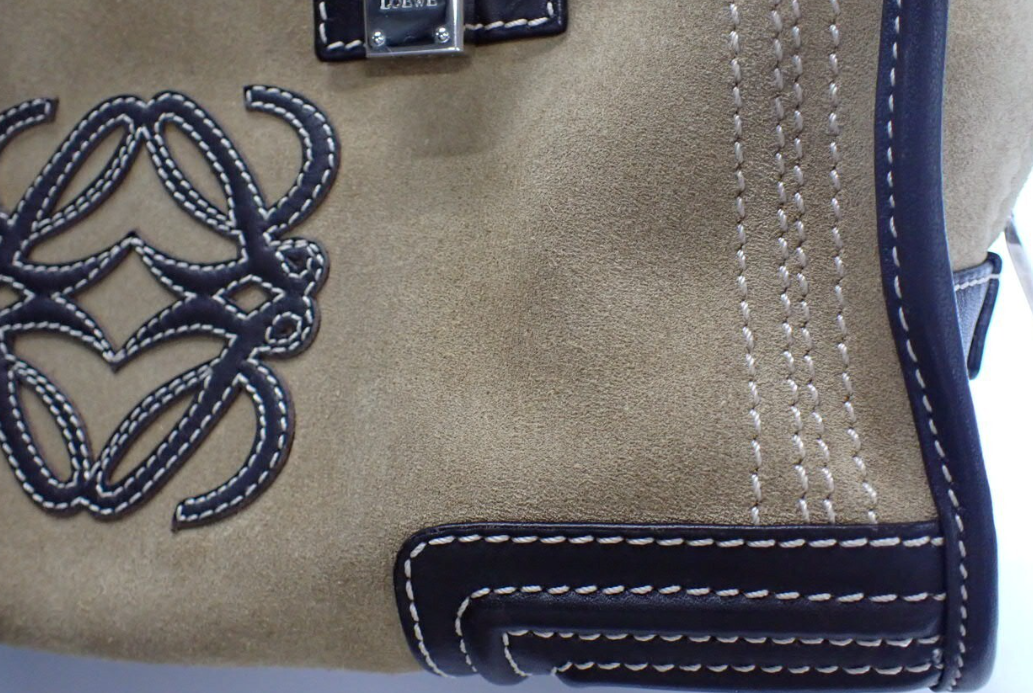 Loewe Amazona 30 Ante oro y Piel Camel/Marrón