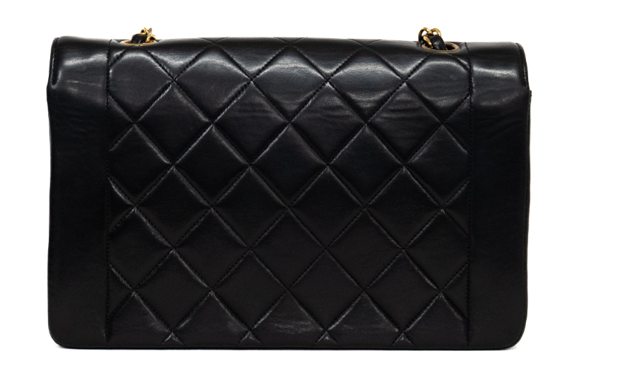 Chanel timeless 25 diana negro en piel de cordero serie 4