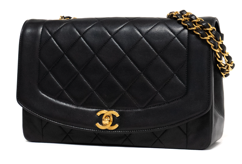 Chanel Timeless 25 diana negro en piel de cordero serie 2