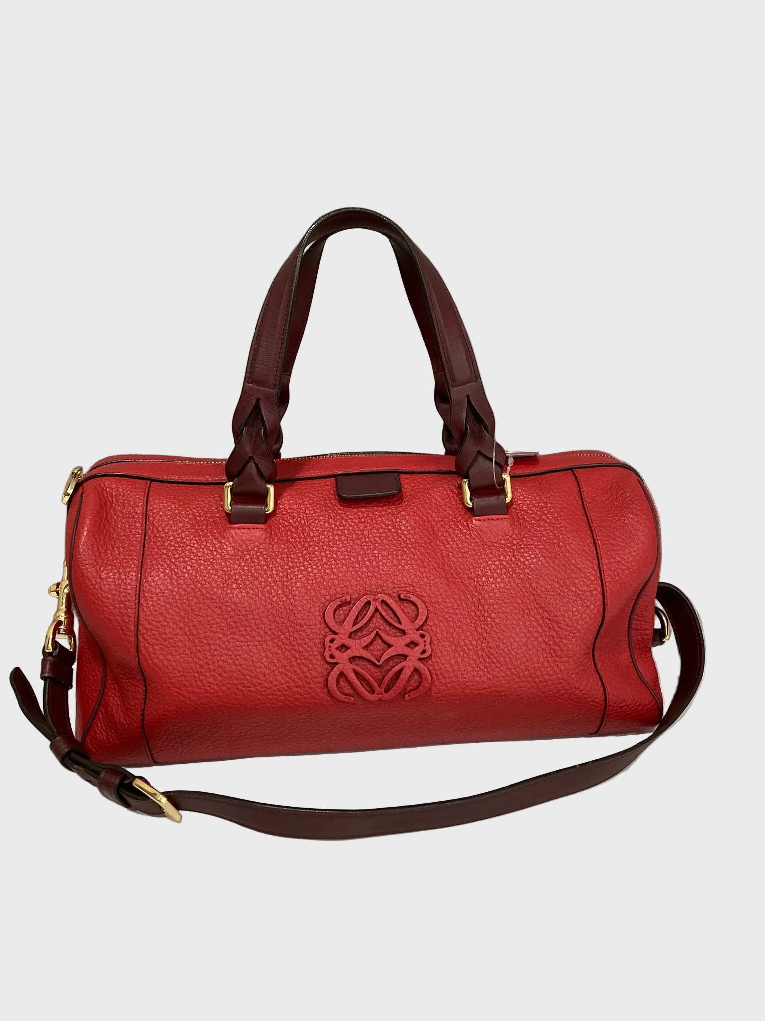 Loewe amazona 35 vintage bandolera roja y burdeos