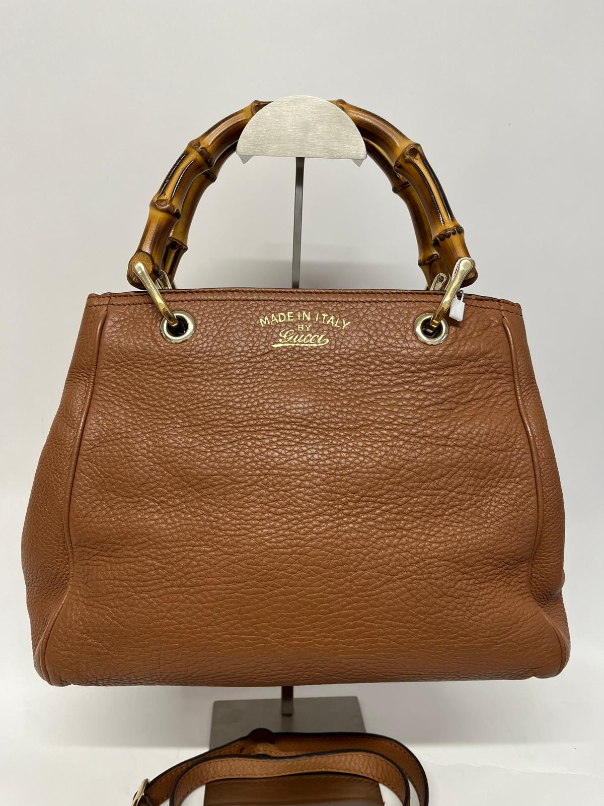 Gucci Bamboo Shopper Small Piel de Becerro Marrón