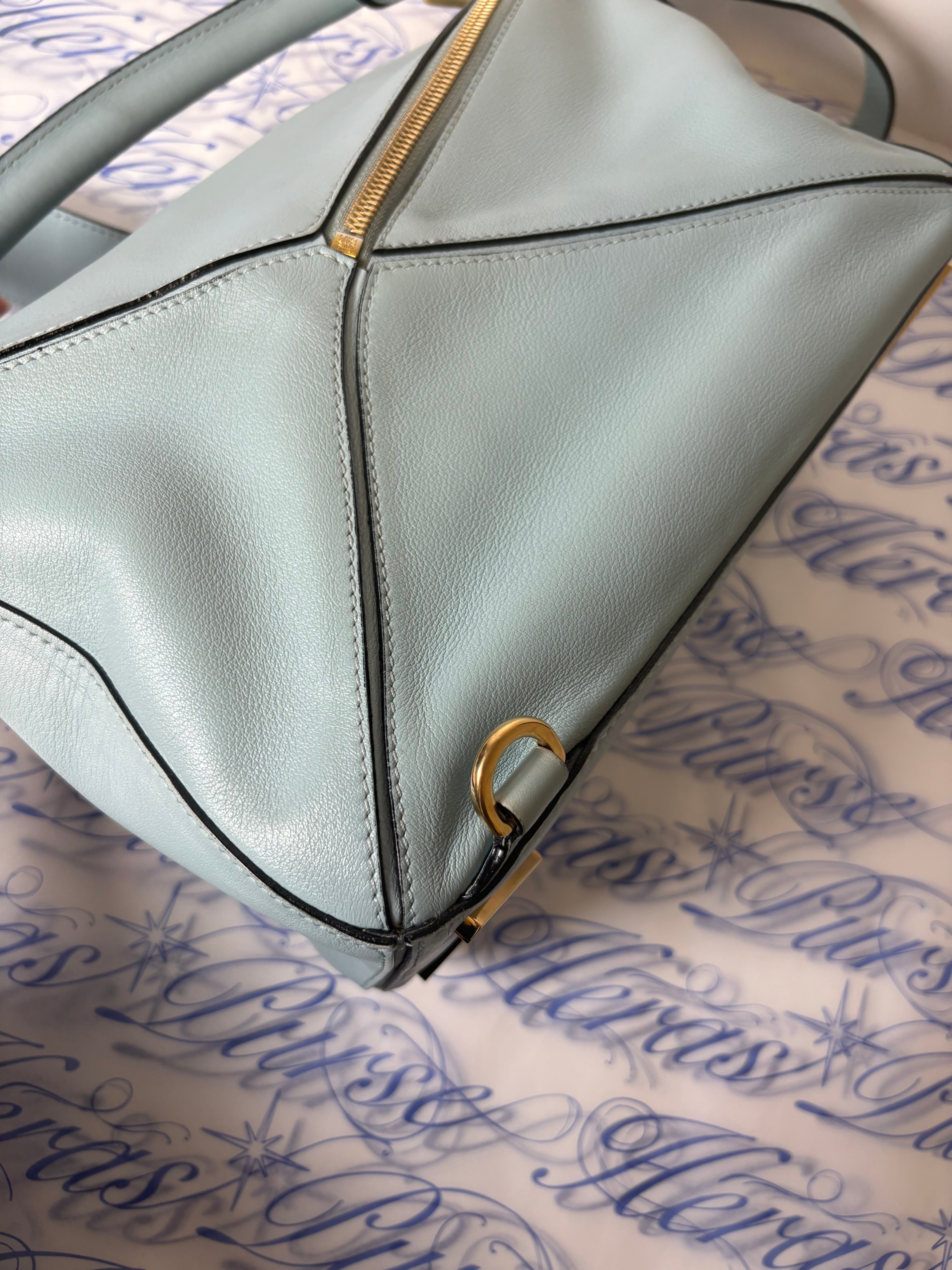 Loewe puzzle bag mediano sky baby blue