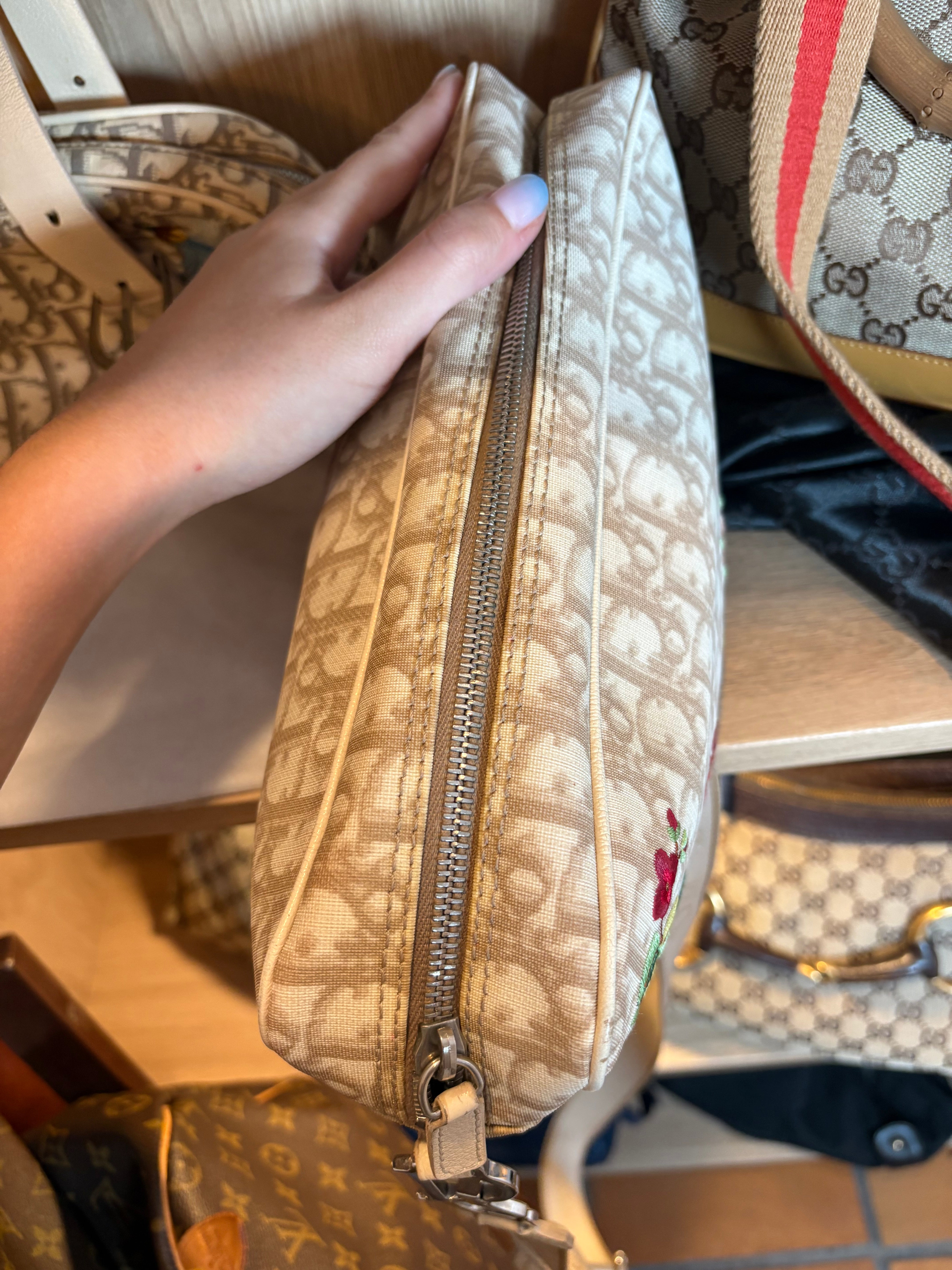 Christian Dior Trotter Beige Floral Embroidery