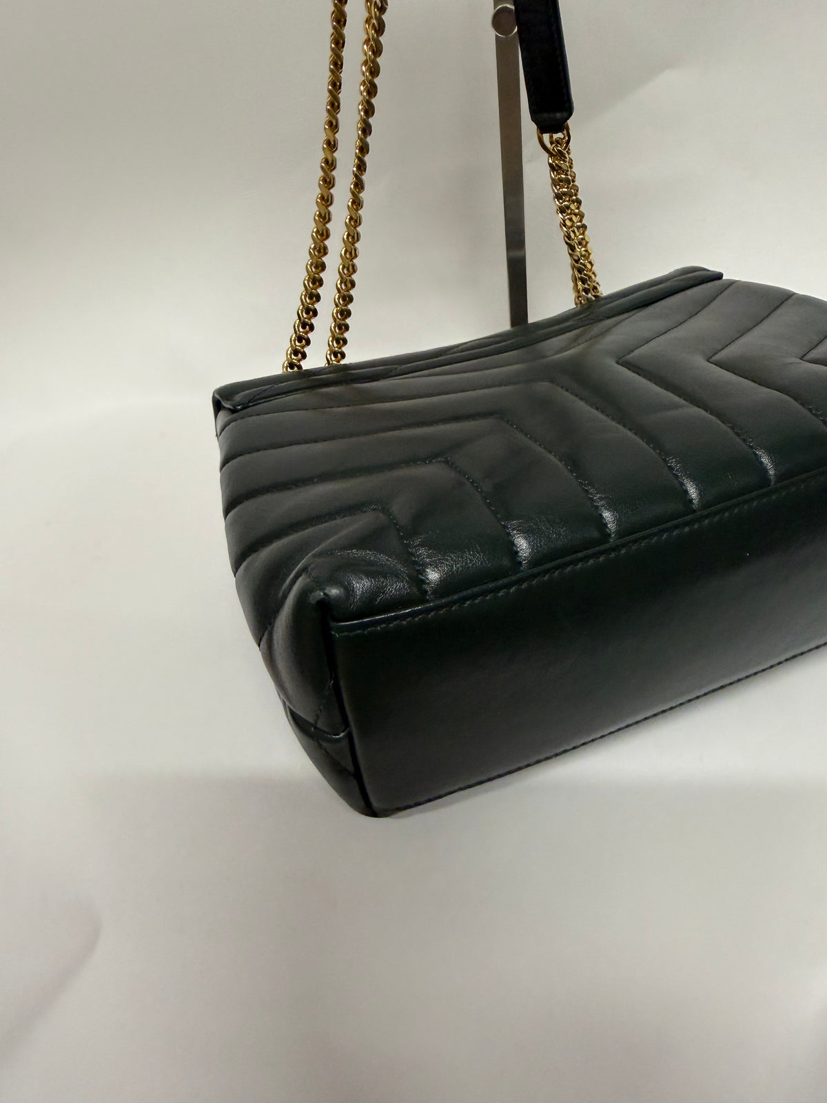 Saint Laurent LouLou Small Piel de Becerro Matelassé Verde Oscuro Full Set