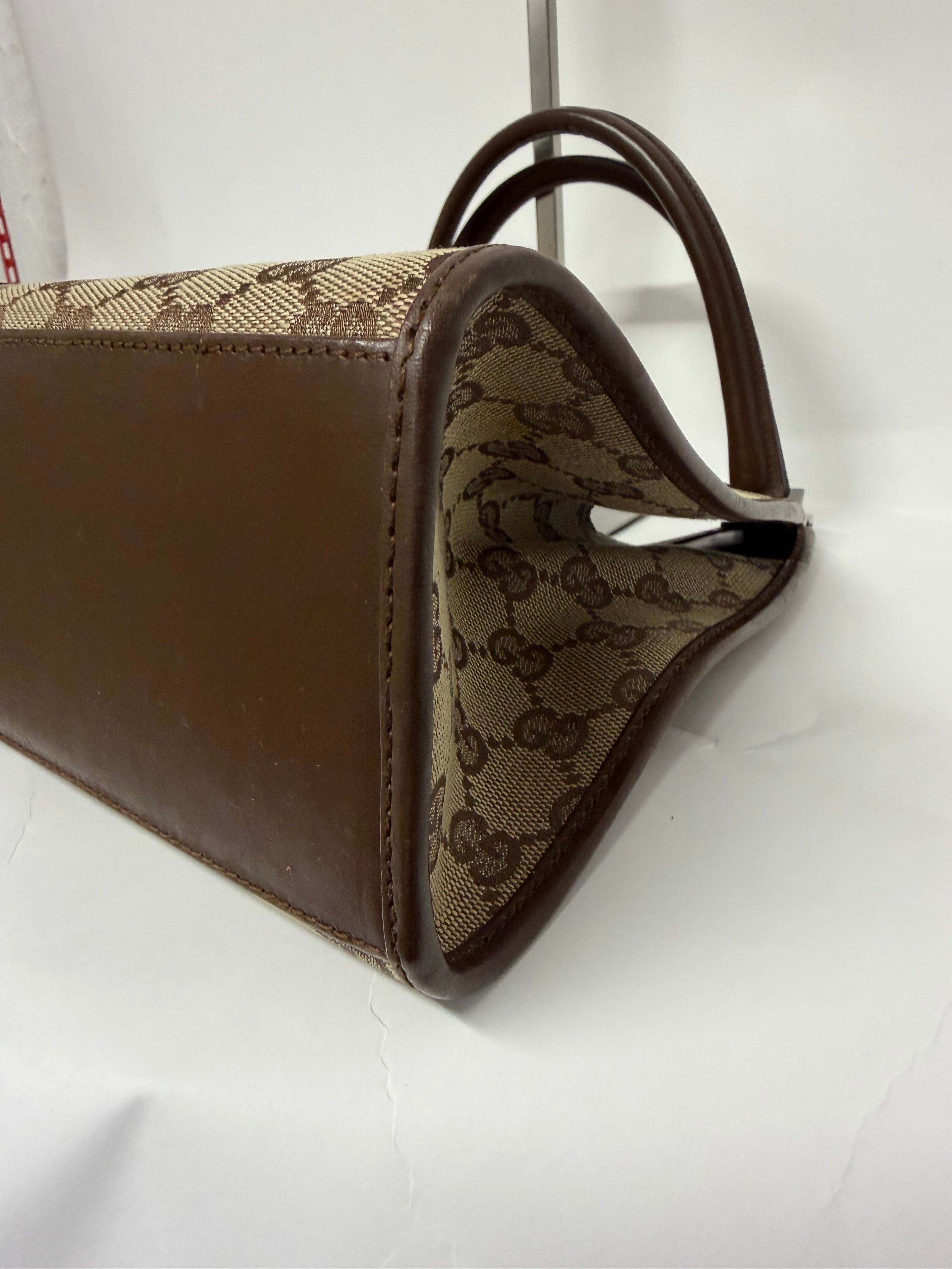 Gucci GG Canvas Handbag Vintage 1998 Marrón