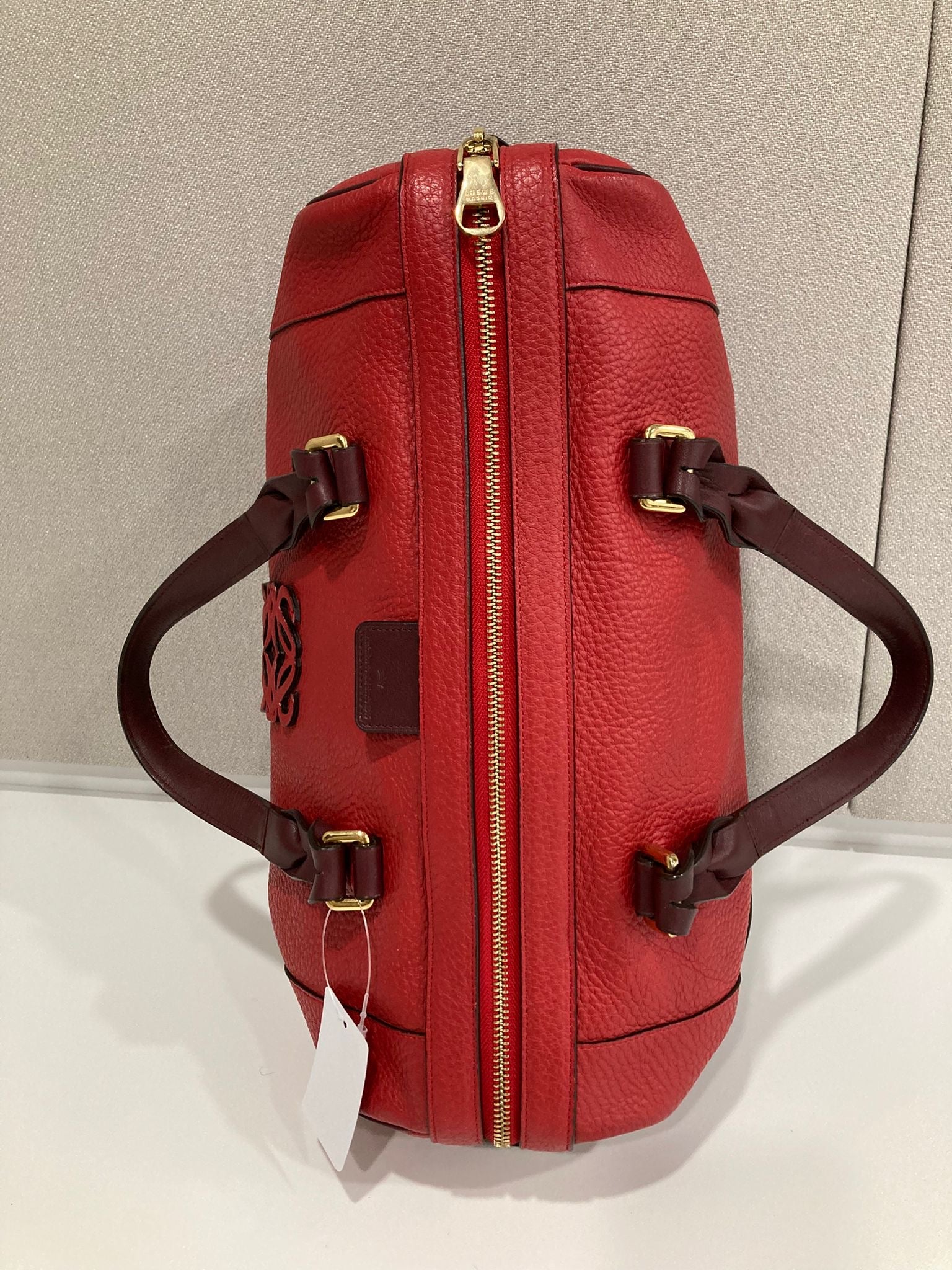 Loewe amazona 35 vintage bandolera roja y burdeos