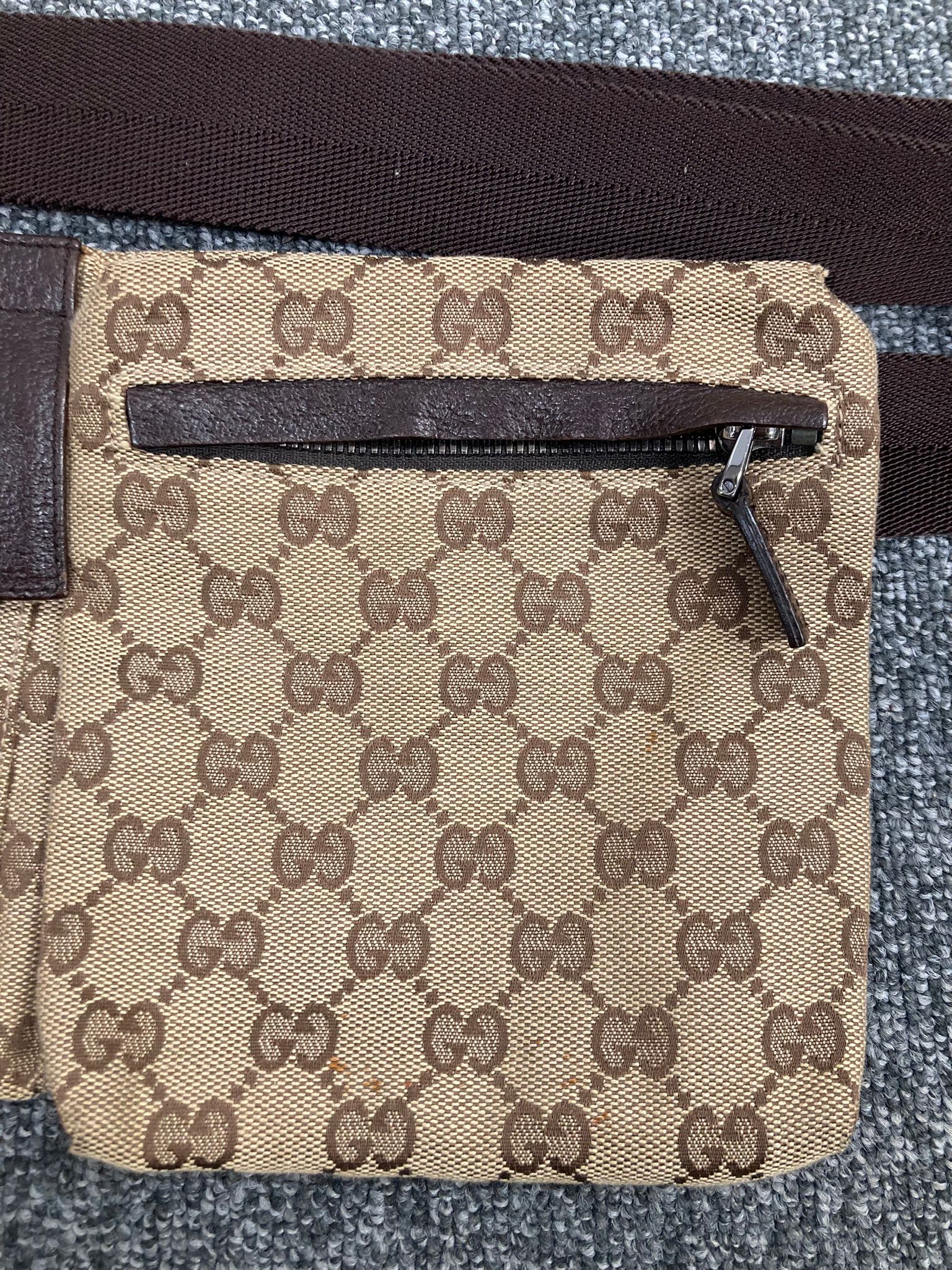 Riñonera Gucci gg canvas marrón
