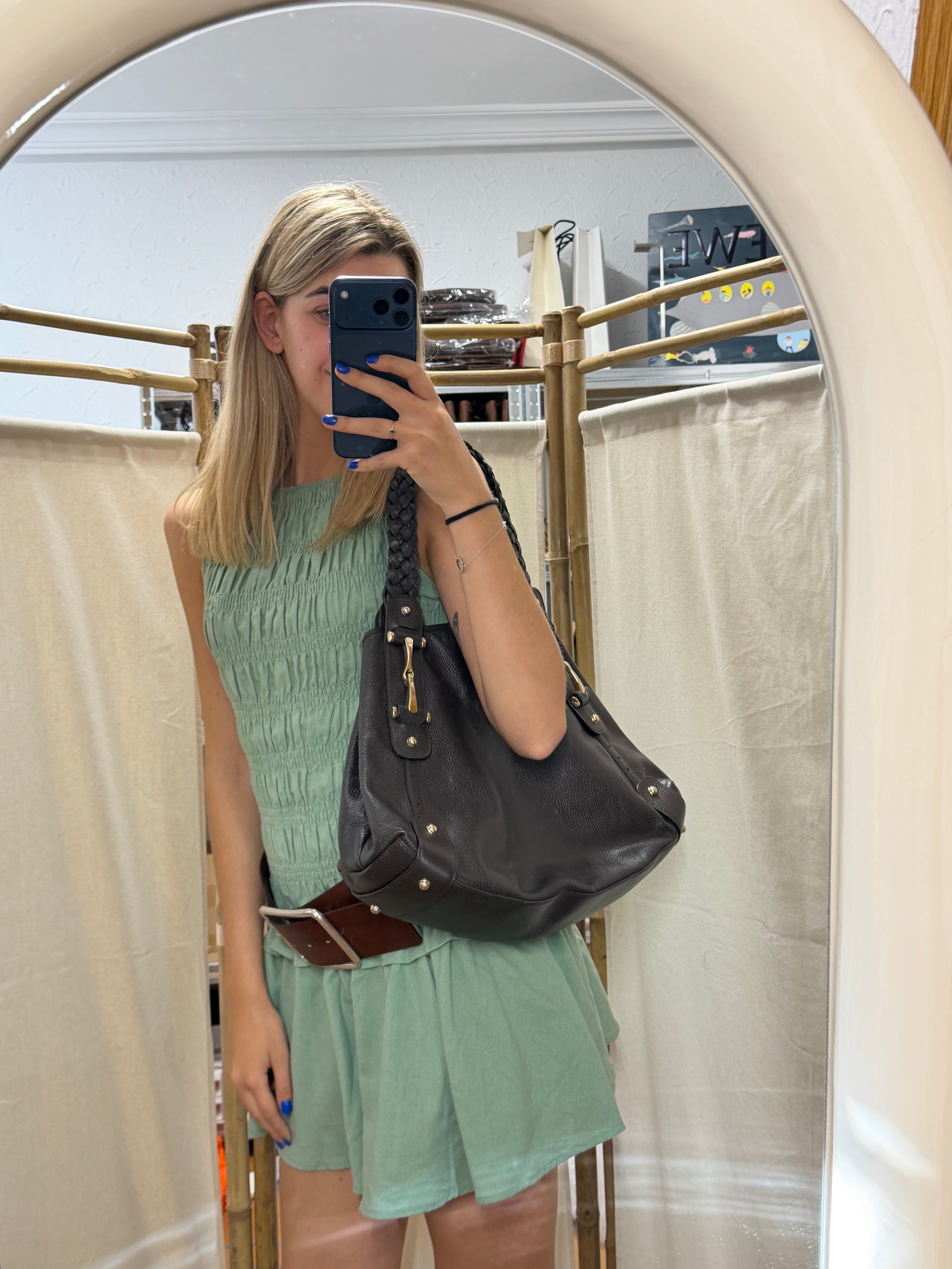 Gucci Pelham Guccissima Marrón Oscuro Piel