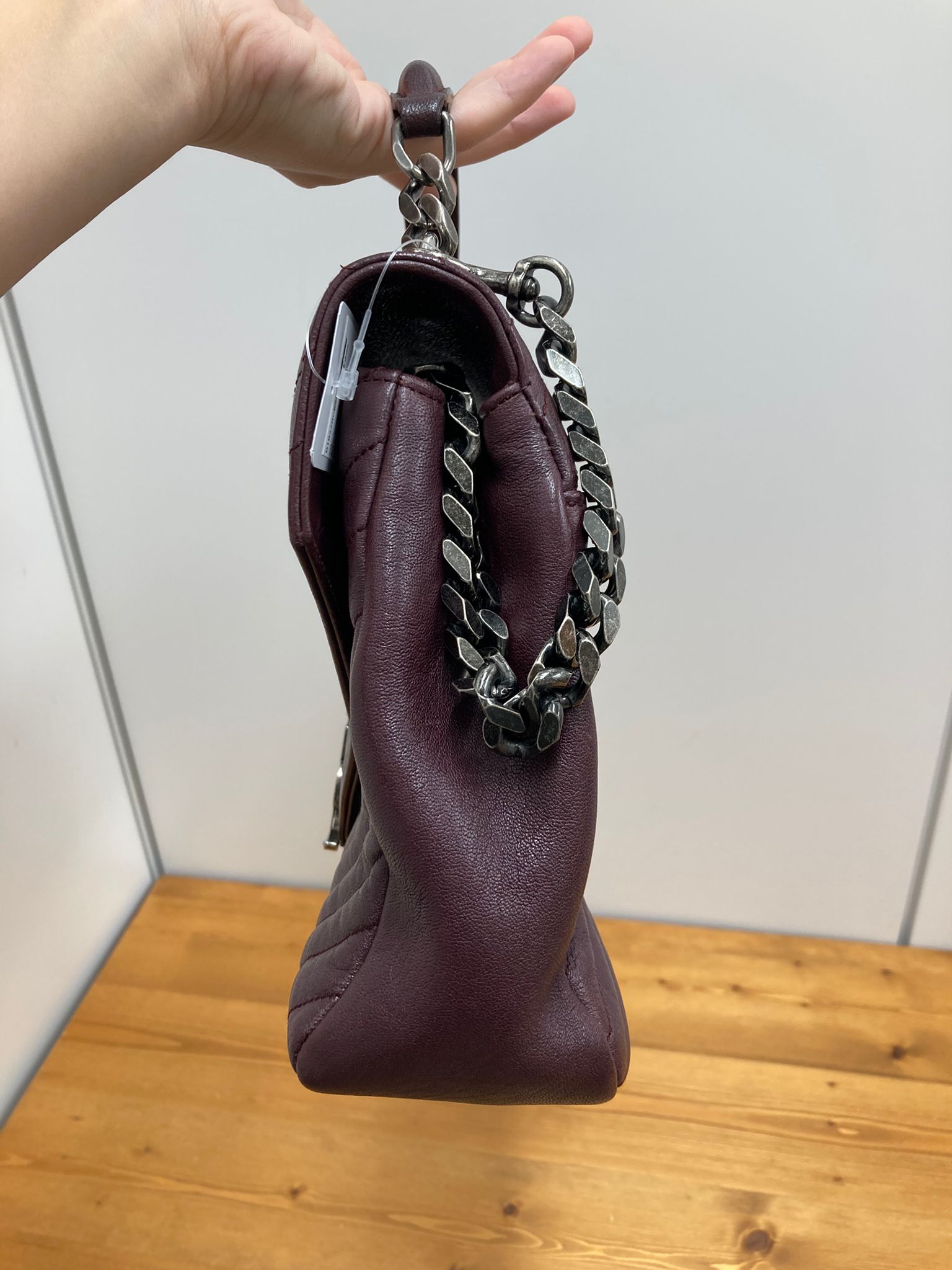 Saint Laurent College Large 2WAY Bag Bordeaux Chevron Leather