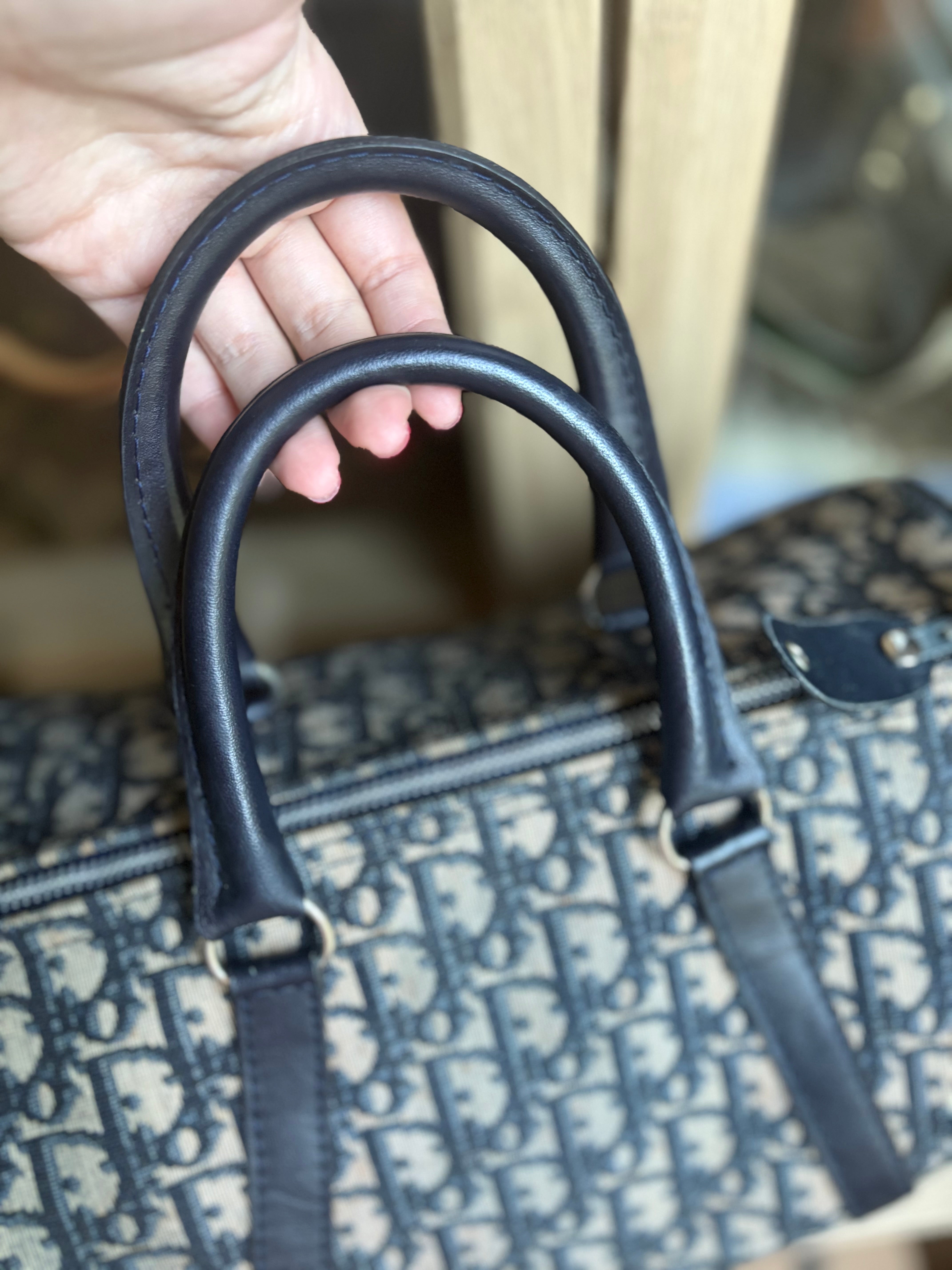 Bolso Dior Trotter Boston monograma Oblique azul marino – Talla 30