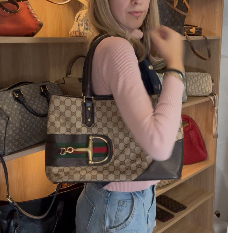 Gucci horsebit tote bag go canvas