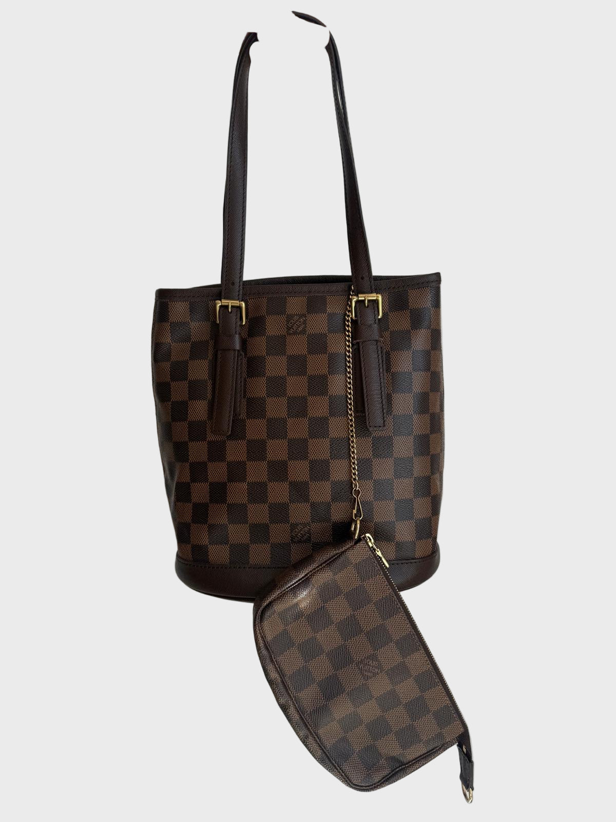 Louis Vuitton Marais Bucket con Pochette en Damier Ébène