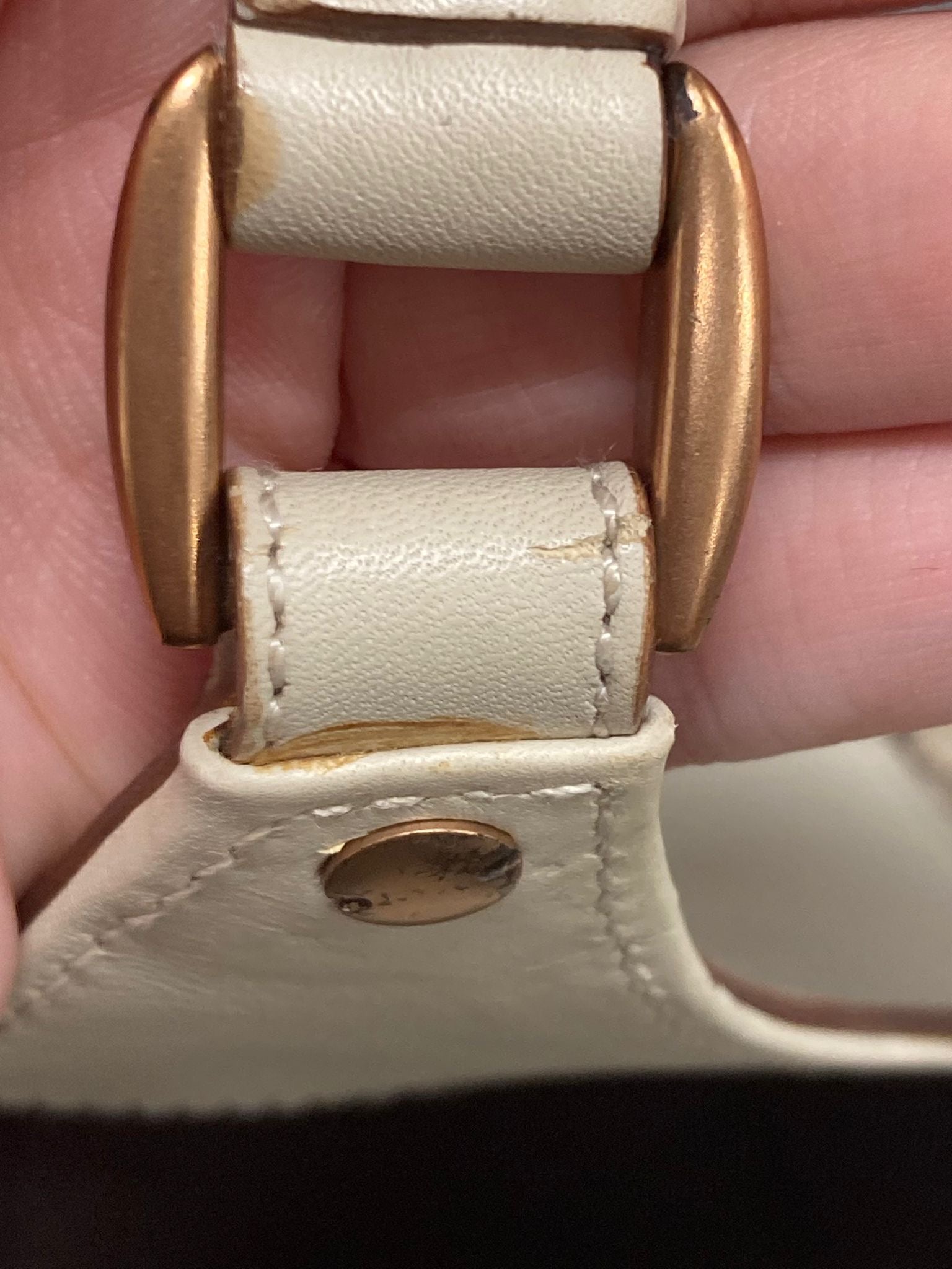 Gucci New Jackie Handbag en canvas beige y piel marfil