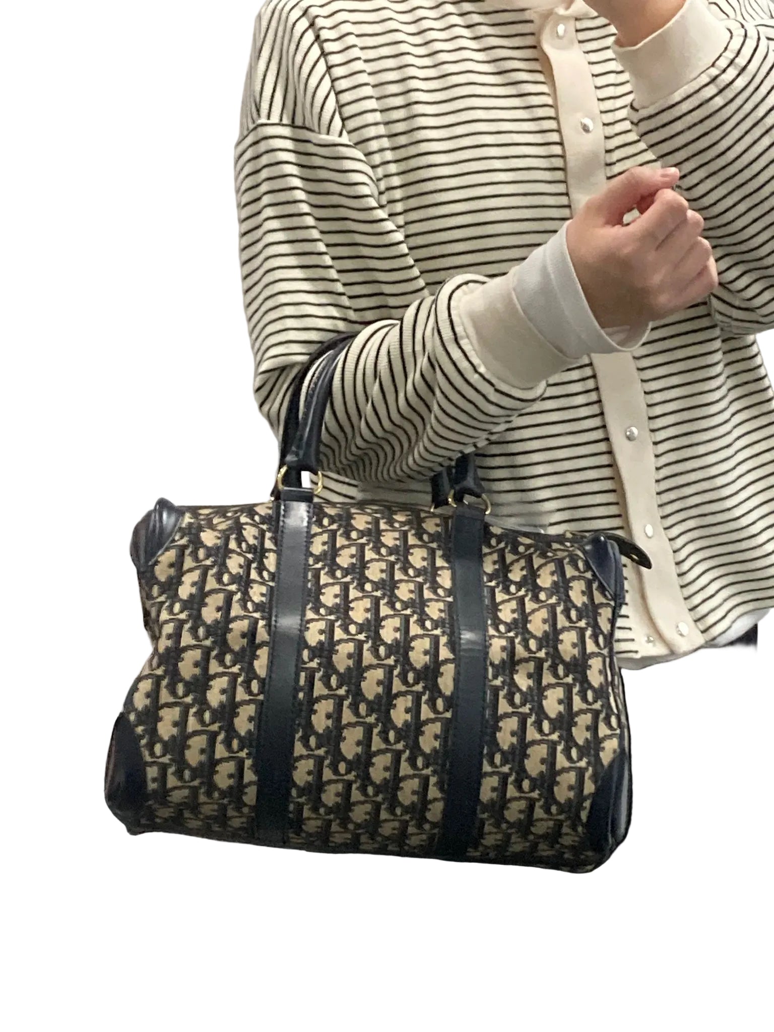 Dior Trotter bowling 30 Boston Canvas Monograma Azul
