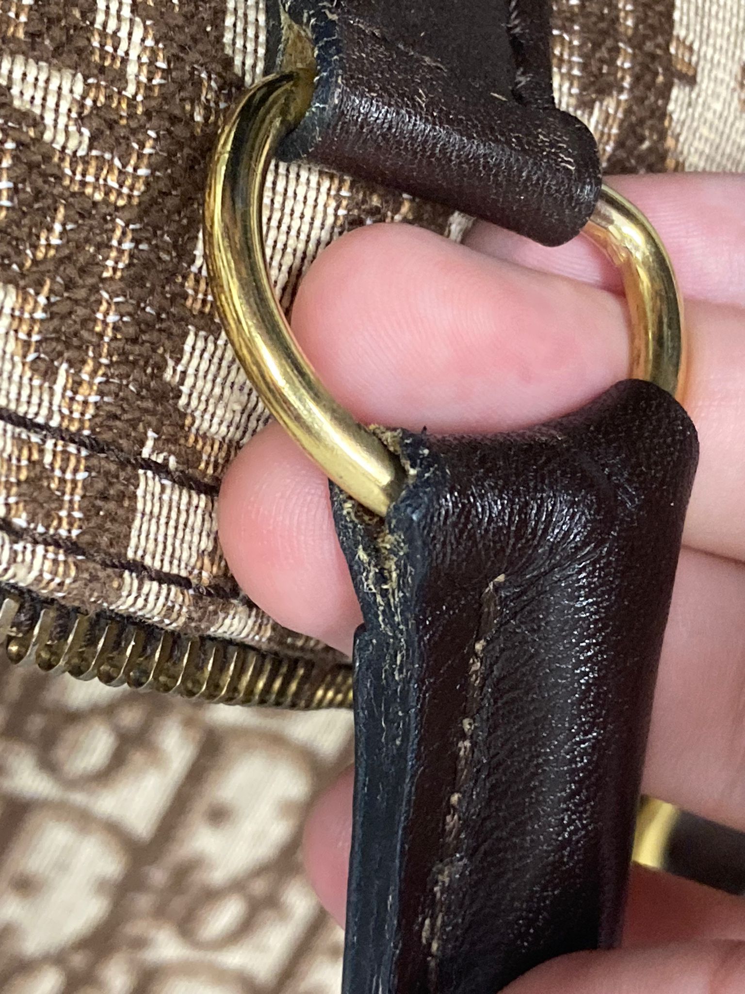 Bolso Dior Trotter Boston monograma Oblique beige/marrón – Talla 40