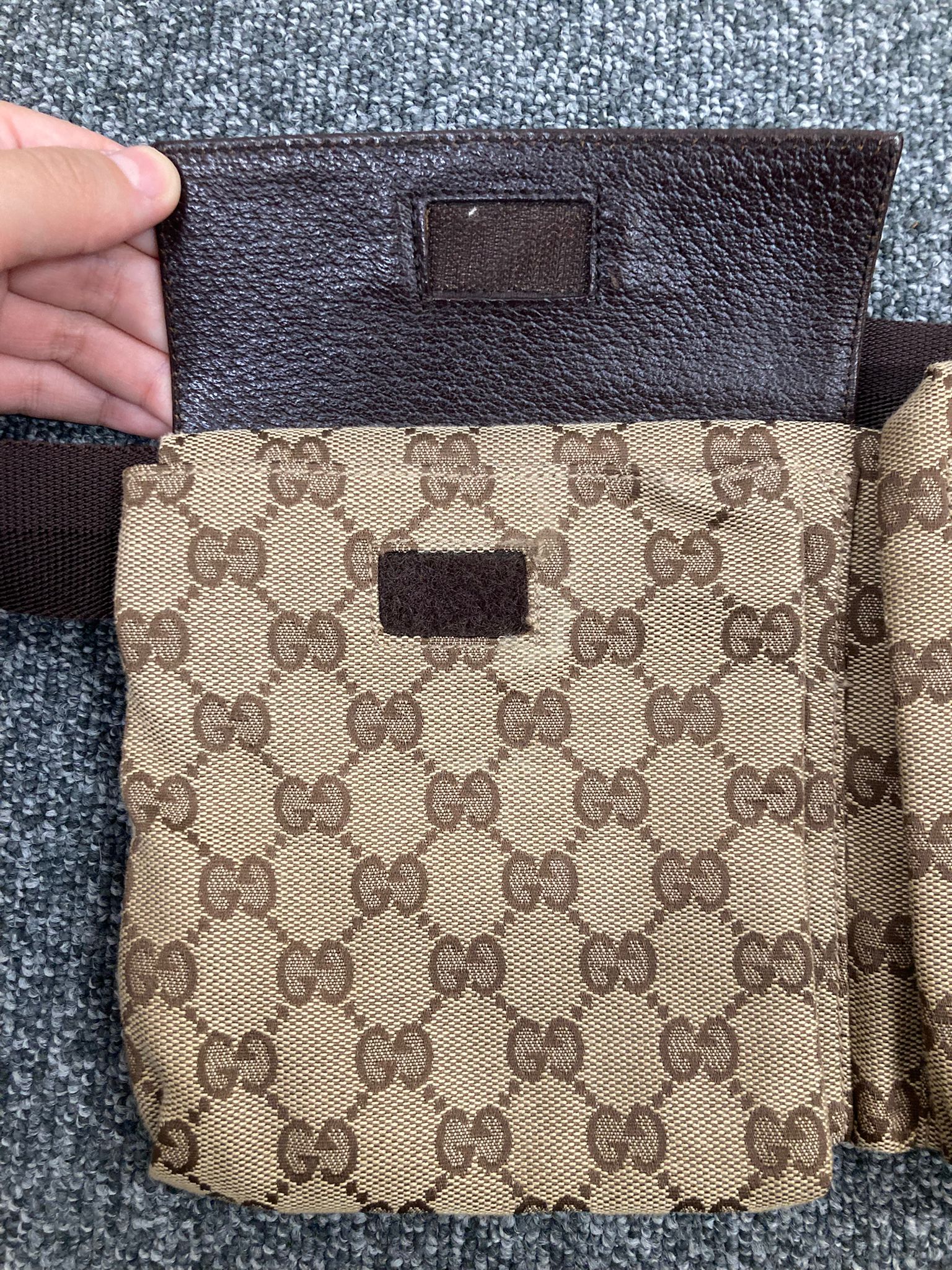 Riñonera Gucci gg canvas marrón