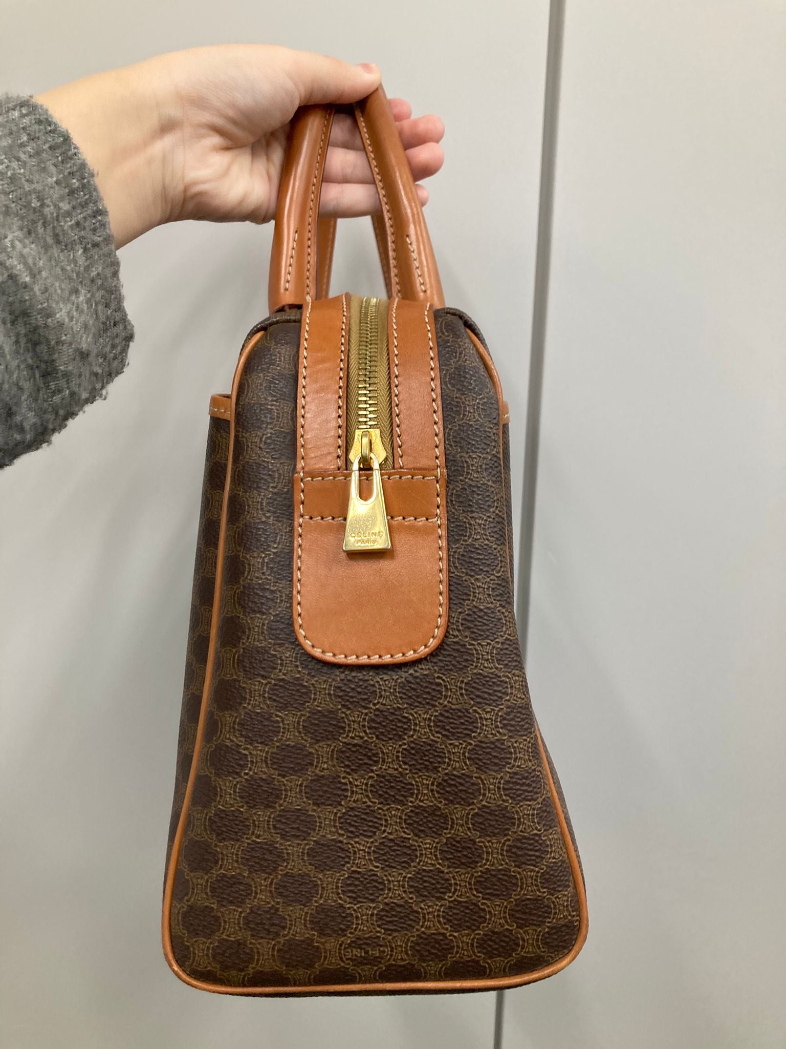 CÉLINE Macadam Handbag Vintage Marrón