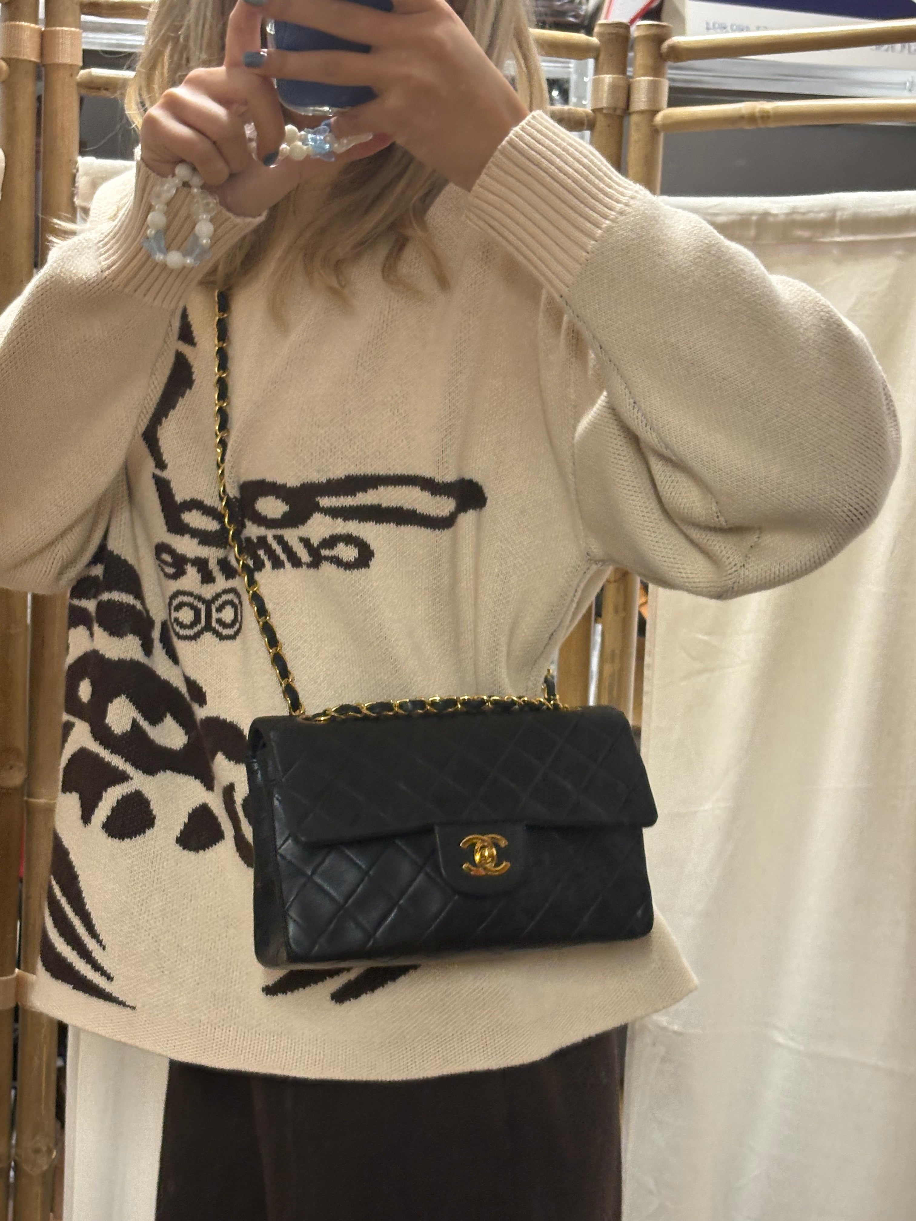 Chanel Timeless Matelassé 23 Double Flap negro serie 1