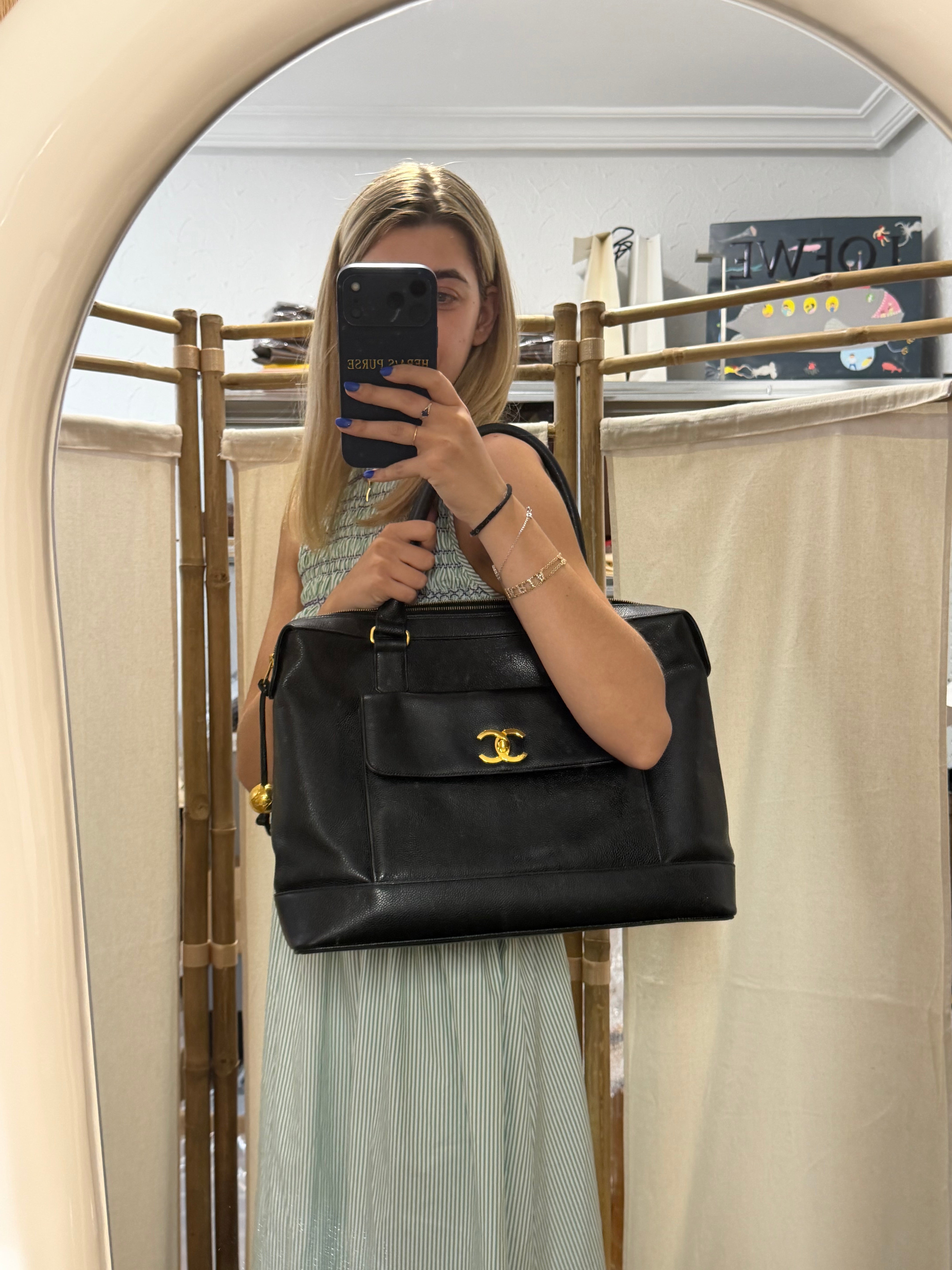 Chanel Caviar Tote Vintage | Logo Grande Turn Lock · Serie 2
