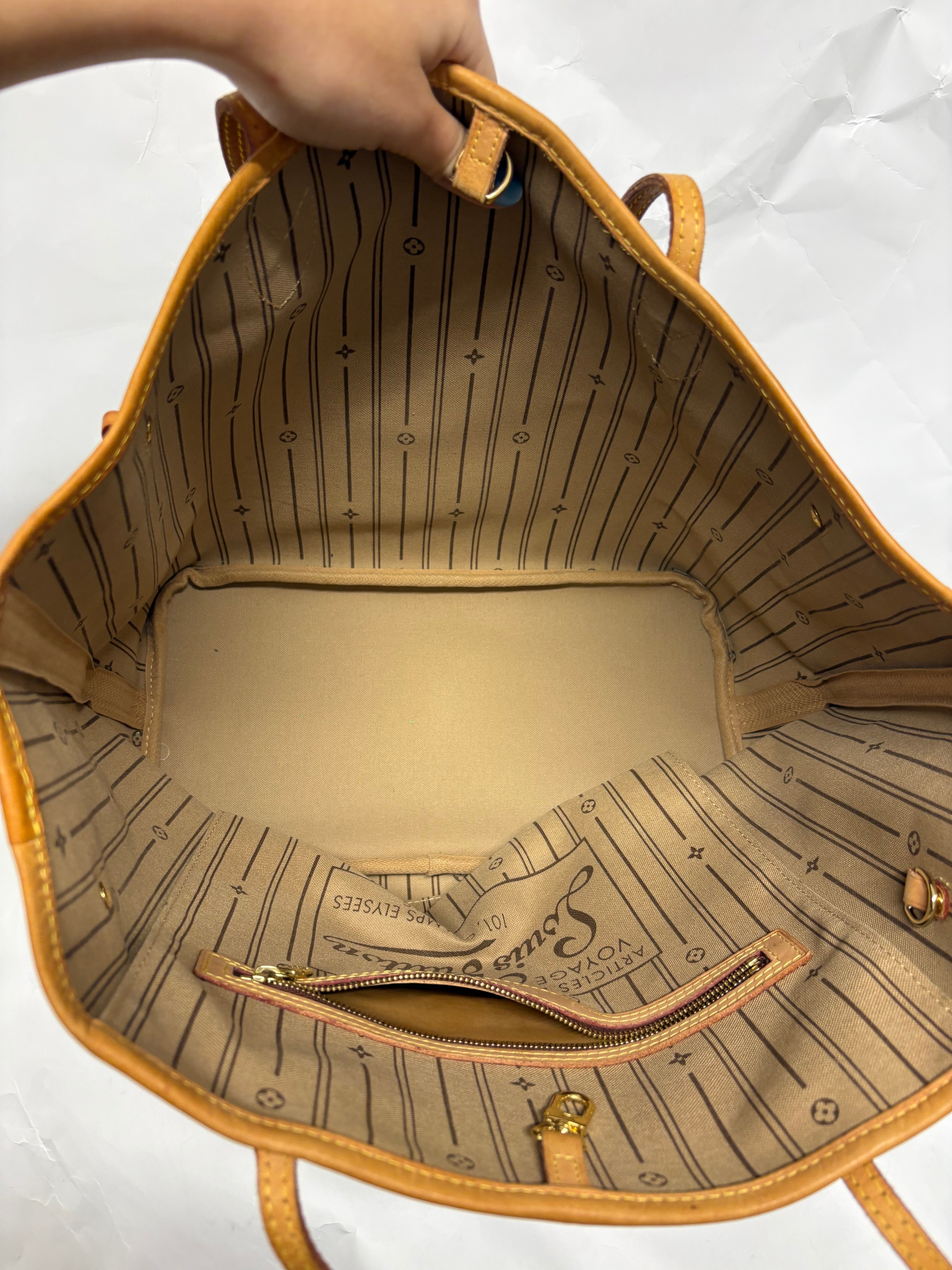 Louis Vuitton Neverfull MM Monogram y Beige