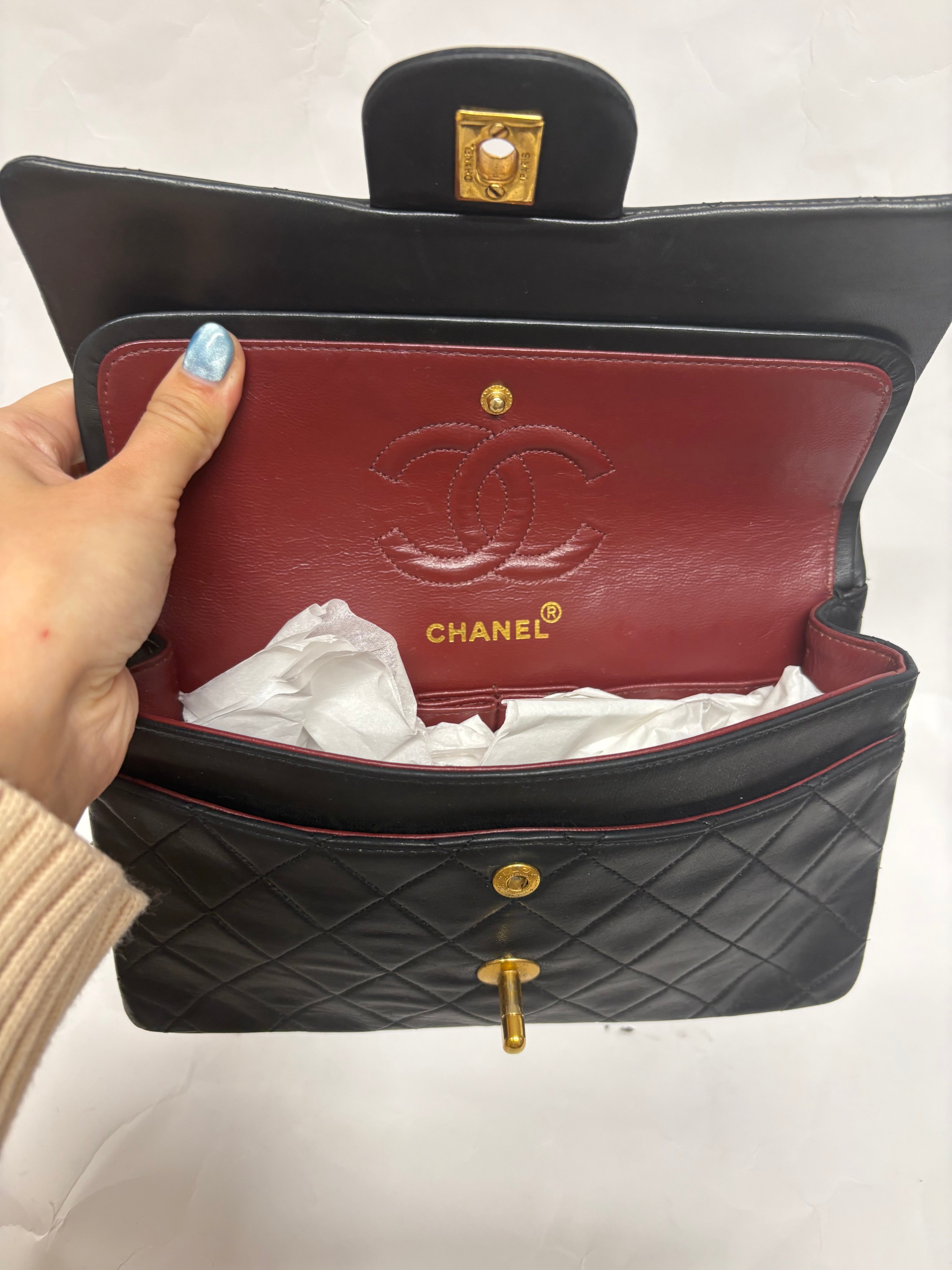 Chanel Timeless Matelassé 23 Double Flap negro serie 1