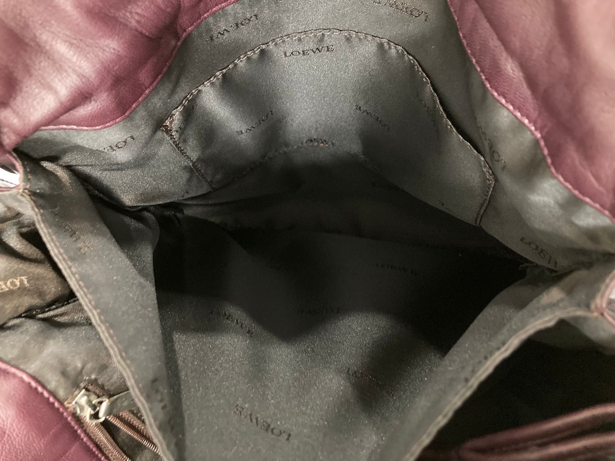 Loewe Flamenco Mediano burdeos Bandolera Piel Napa de Cordero