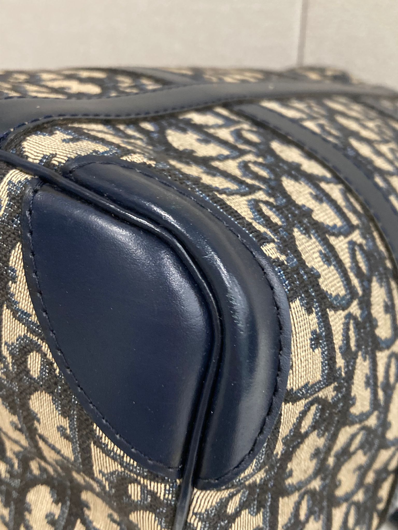 Dior Trotter bowling 30 Boston Canvas Monograma Azul
