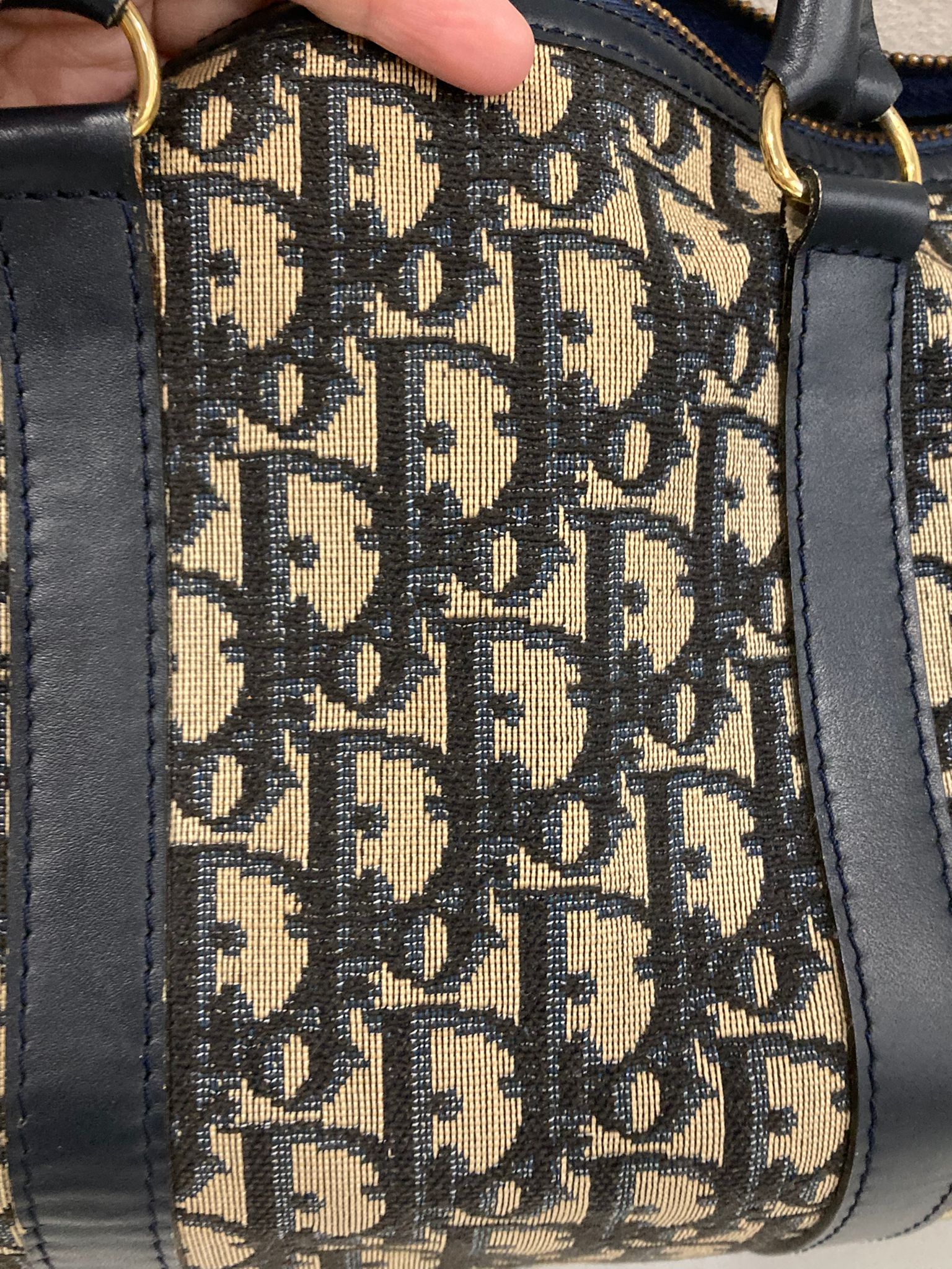 Dior Trotter bowling 30 Boston Canvas Monograma Azul