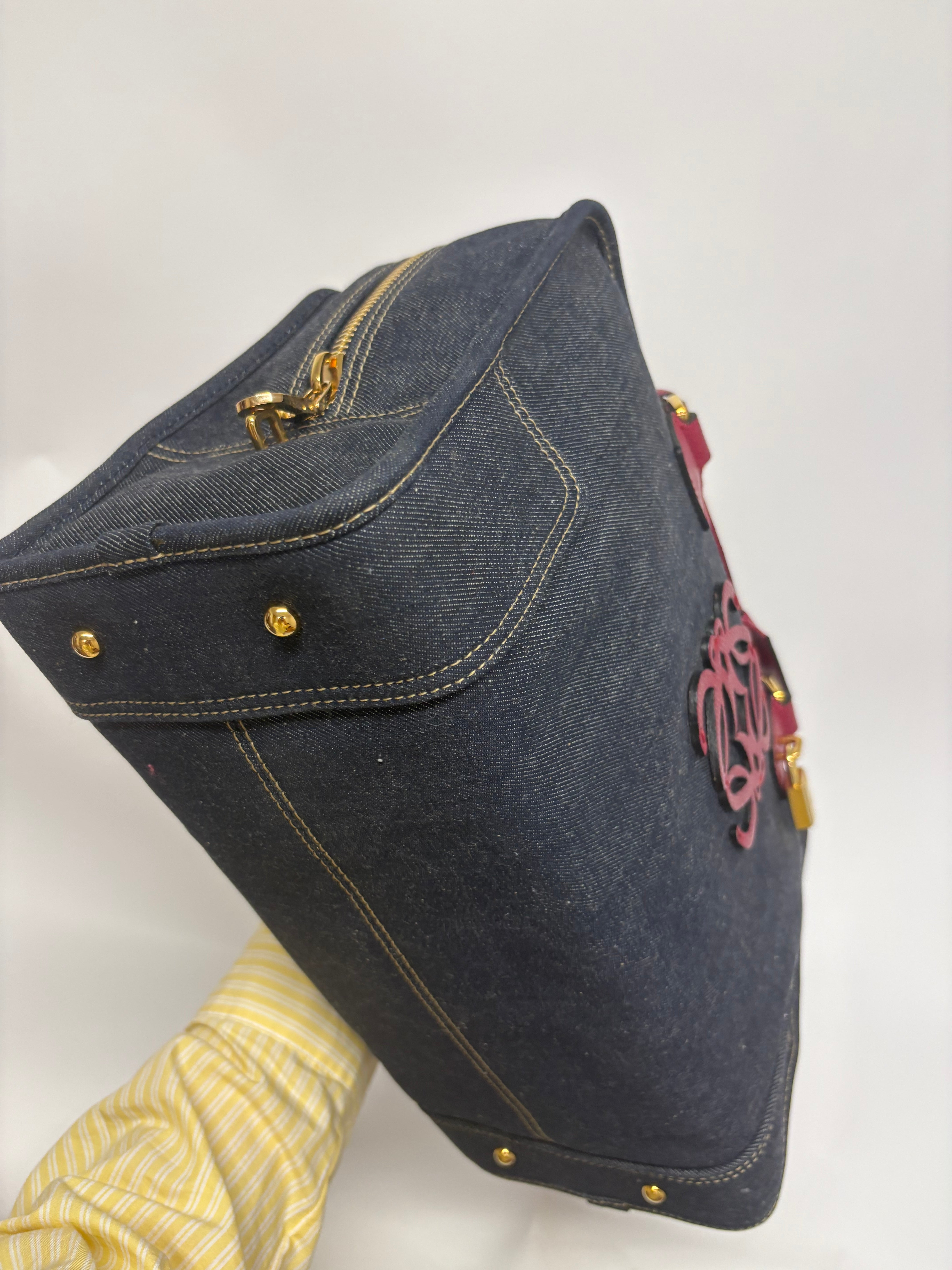 Loewe amazona 35 denim azul y rosa