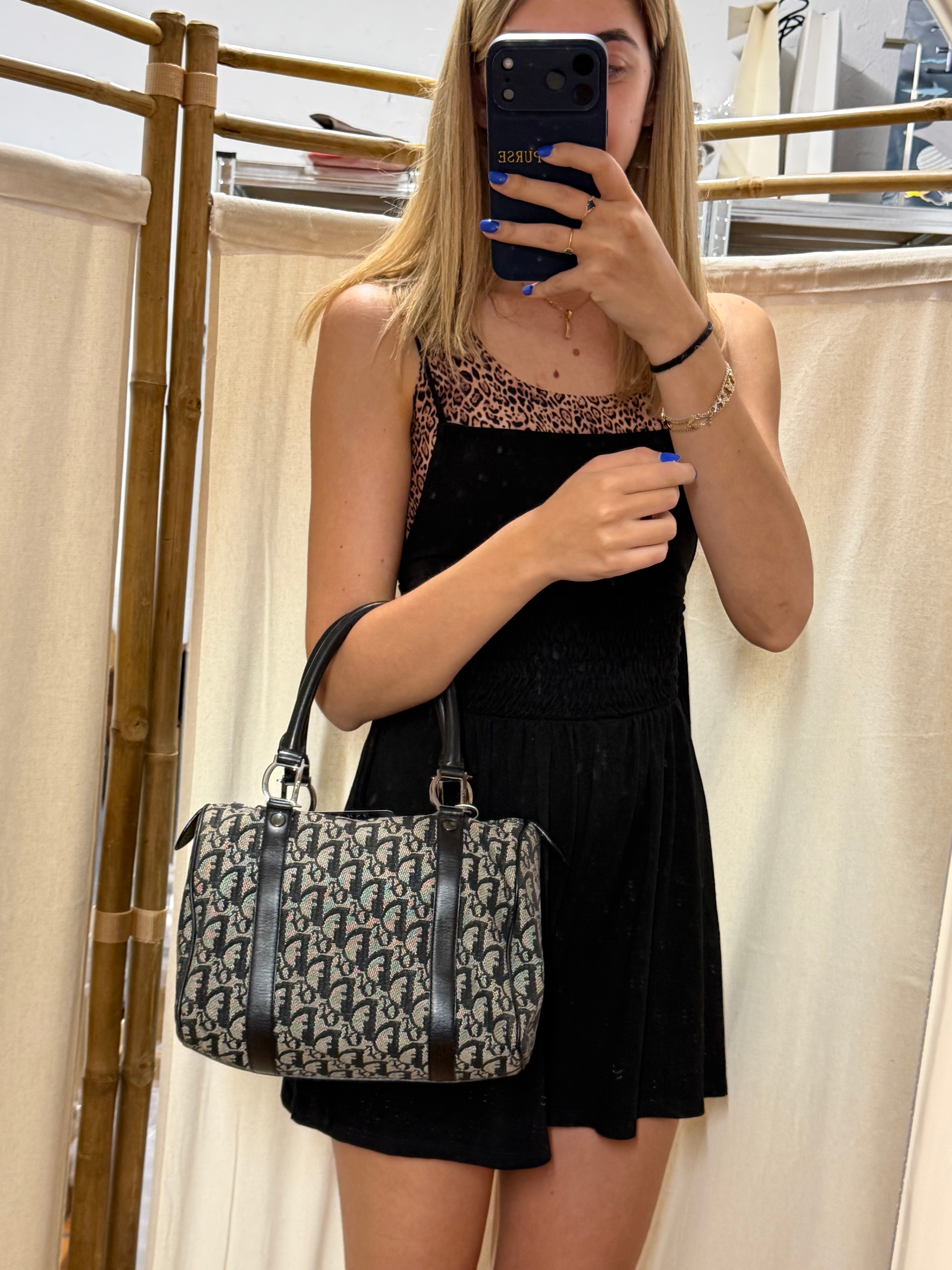 Dior Trotter Boston 25 Canvas Negro