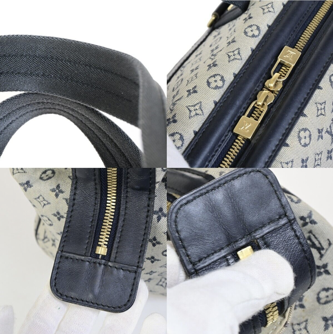 Louis Vuitton Joséphine azul en lona canvas