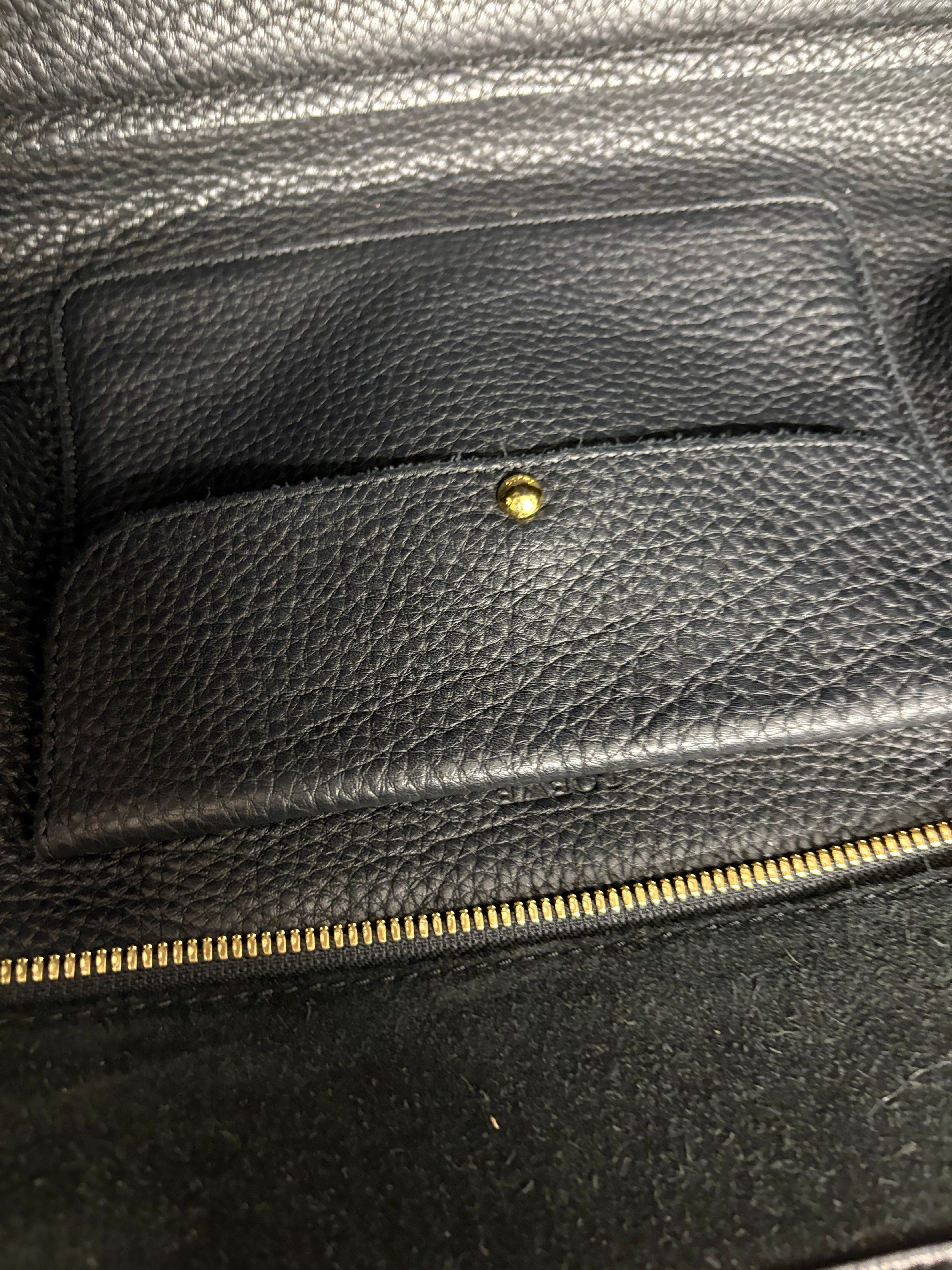 Loewe amazona 35 negro piel ante y piel lisa